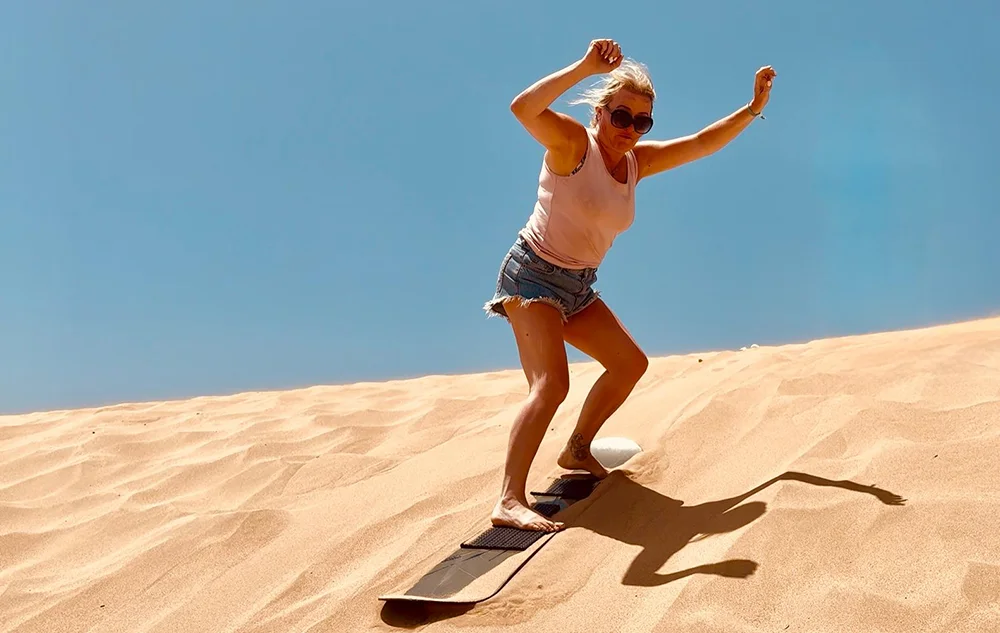 Sandboarding Experience in Timlalin Dunes